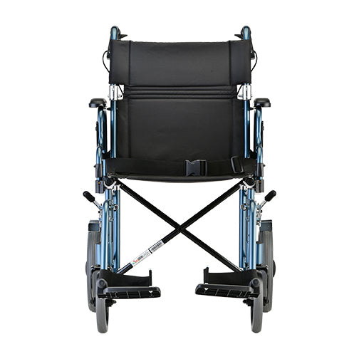 NOVA 352 Transport Wheelchair with 12 Wheels & Flip-Up Armrests - Lightweight Folding Mobility Chair for Seniors, Patients & Airport Travel - Indoor & Outdoor Use