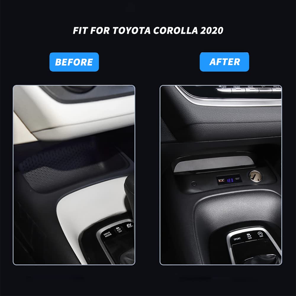 2020-2025 Toyota Corolla Wireless Car Charger Mount - 10W QC 3.0 Fast Charging for iPhone & Samsung, 36W USB Port - Perfect for Commuting & Road Trips