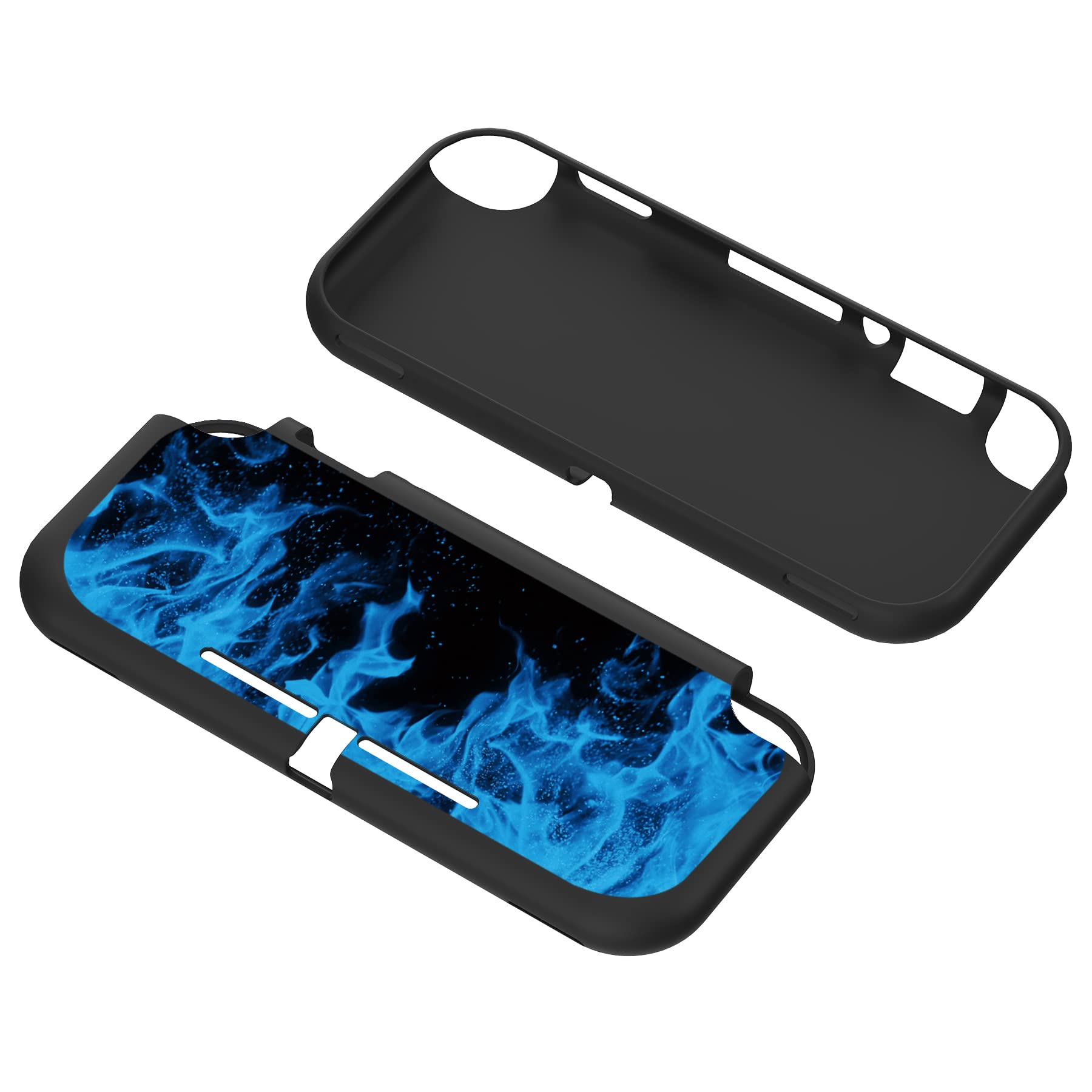 PlayVital Blue Flame Protective Case for Nintendo Switch Lite - Slim Soft TPU Cover with Custom Design | Perfect for Gaming, Travel & Everyday Protection