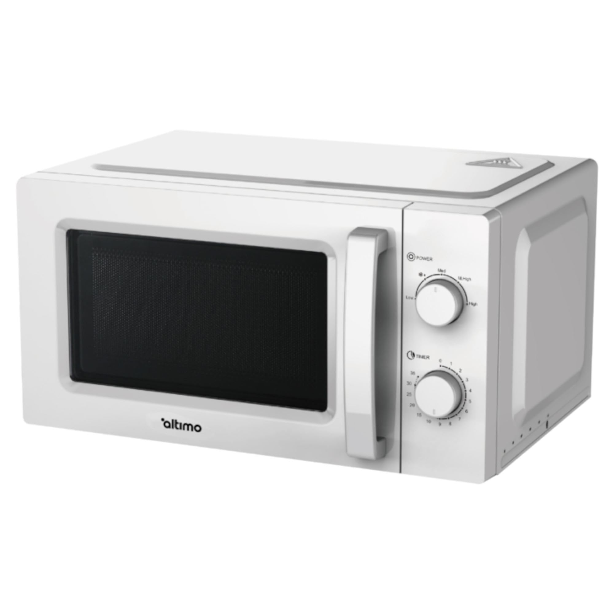 Altimo 700W 20L White Microwave Oven with 5 Power Levels & Quick Defrost - Compact Countertop Microwave for Small Kitchens, Dorms, Offices - Perfect for Reheating Meals, Popcorn & Quick Cooking