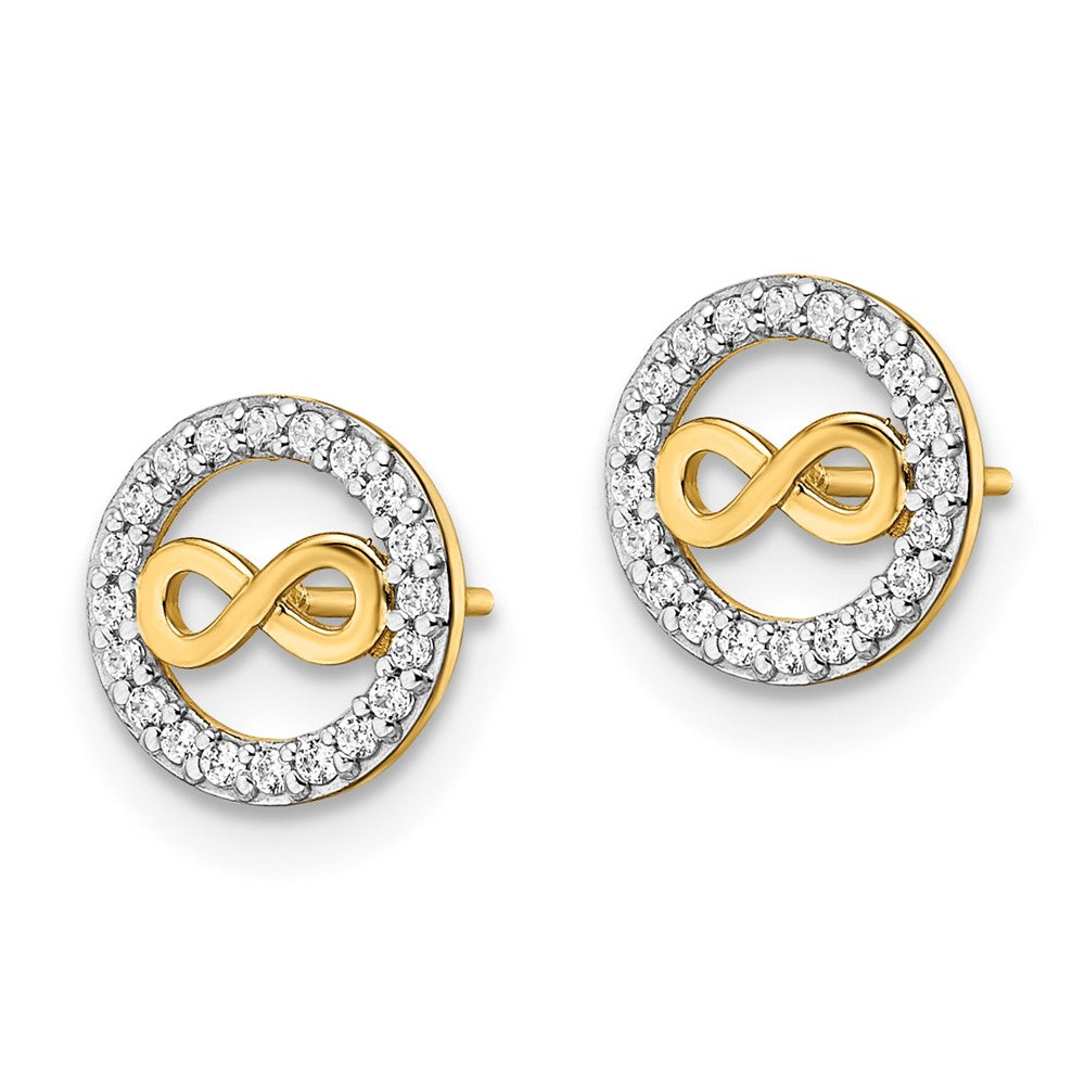 14K Gold Plated CZ Infinity Symbol Post Earrings for Women - Elegant & Hypoallergenic - Perfect for Everyday Wear, Gifts & Special Occasions