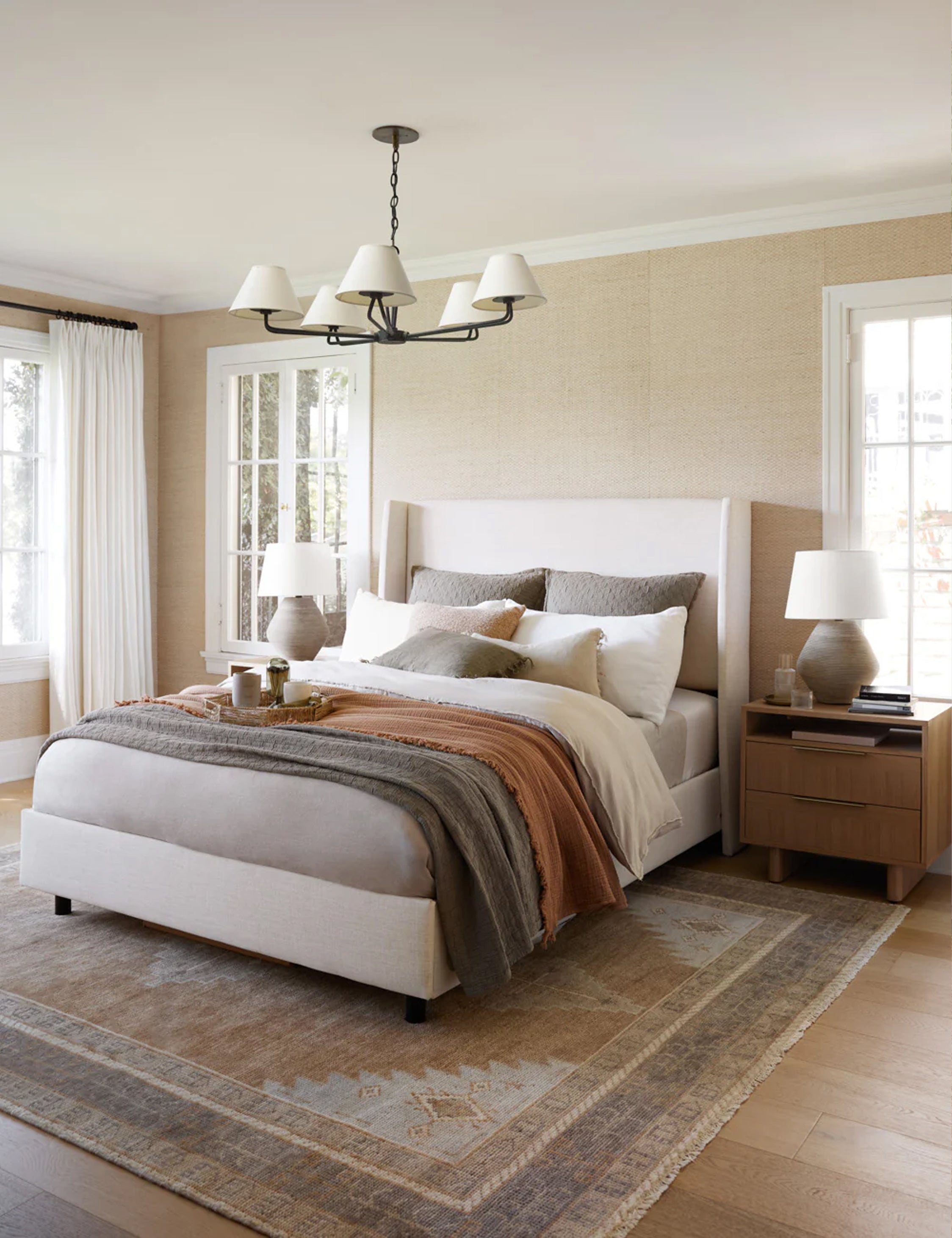Adara Queen Size Bed Frame with Upholstered Headboard - Modern Platform Bed for Bedroom, Guest Room & Dorm | Easy Assembly & Sturdy Metal Support