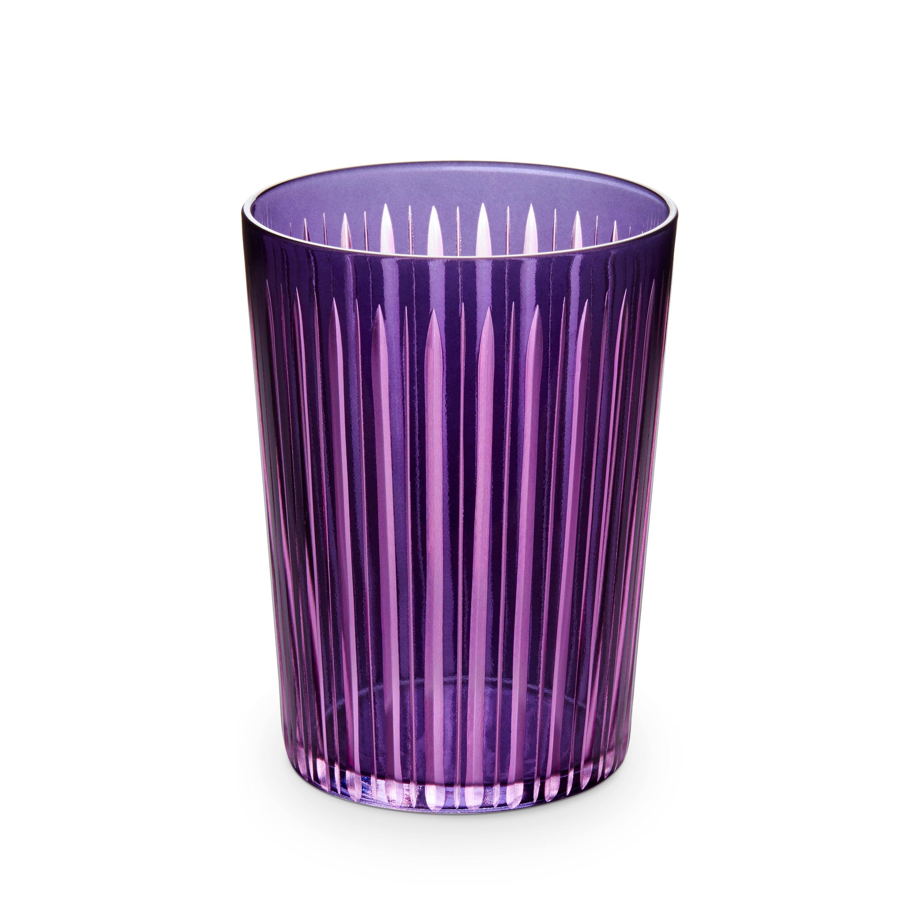 Prism Highball Glasses - Set of 4 Purple Crystal Drinking Glasses for Cocktails, Whiskey & Iced Beverages | Elegant Barware for Home Entertaining & Parties