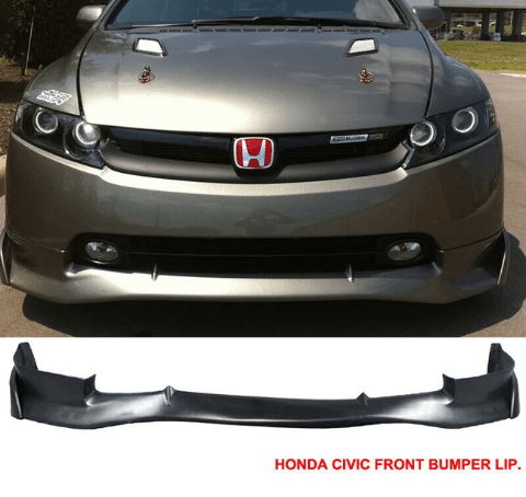2006-2008 Honda Civic Sedan 4-Door Mugen Style Front Bumper Lip Spoiler - Enhance Your Car's Aerodynamics & Sporty Look - Perfect for Street Racing & Car Shows