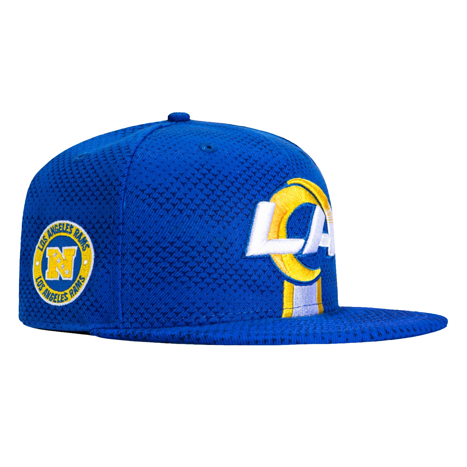 New Era 59Fifty 2024 Los Angeles Rams NFL Sideline Patch Snapback Hat - Royal Blue - Official NFL Licensed Cap for Football Games & Fan Gear