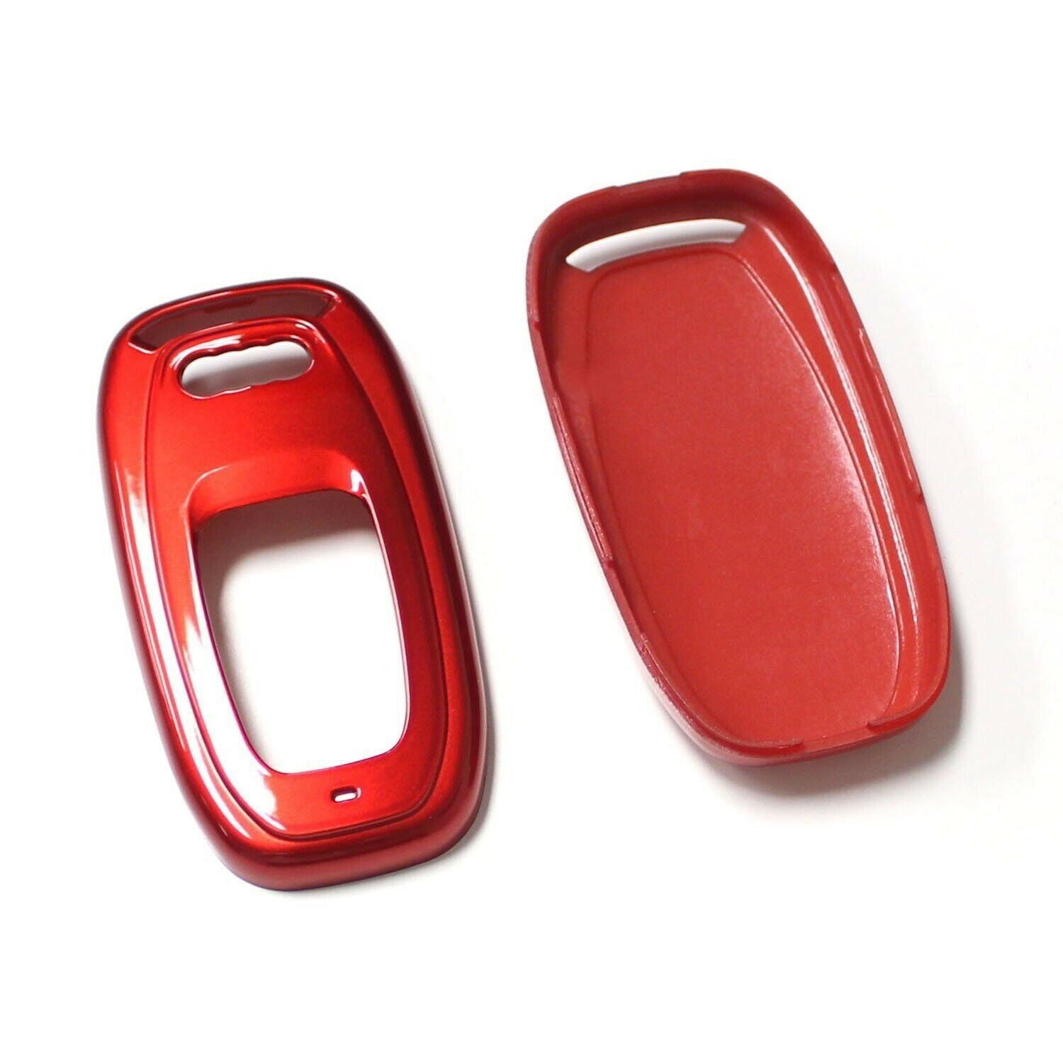 Premium Gloss Red Replacement Key Fob Cover for Audi A1 A3 A4 A5 A6 A7 A8 - Exact Fit Smart Remote Shell - Durable & Stylish Car Accessory for Key Protection & Customization