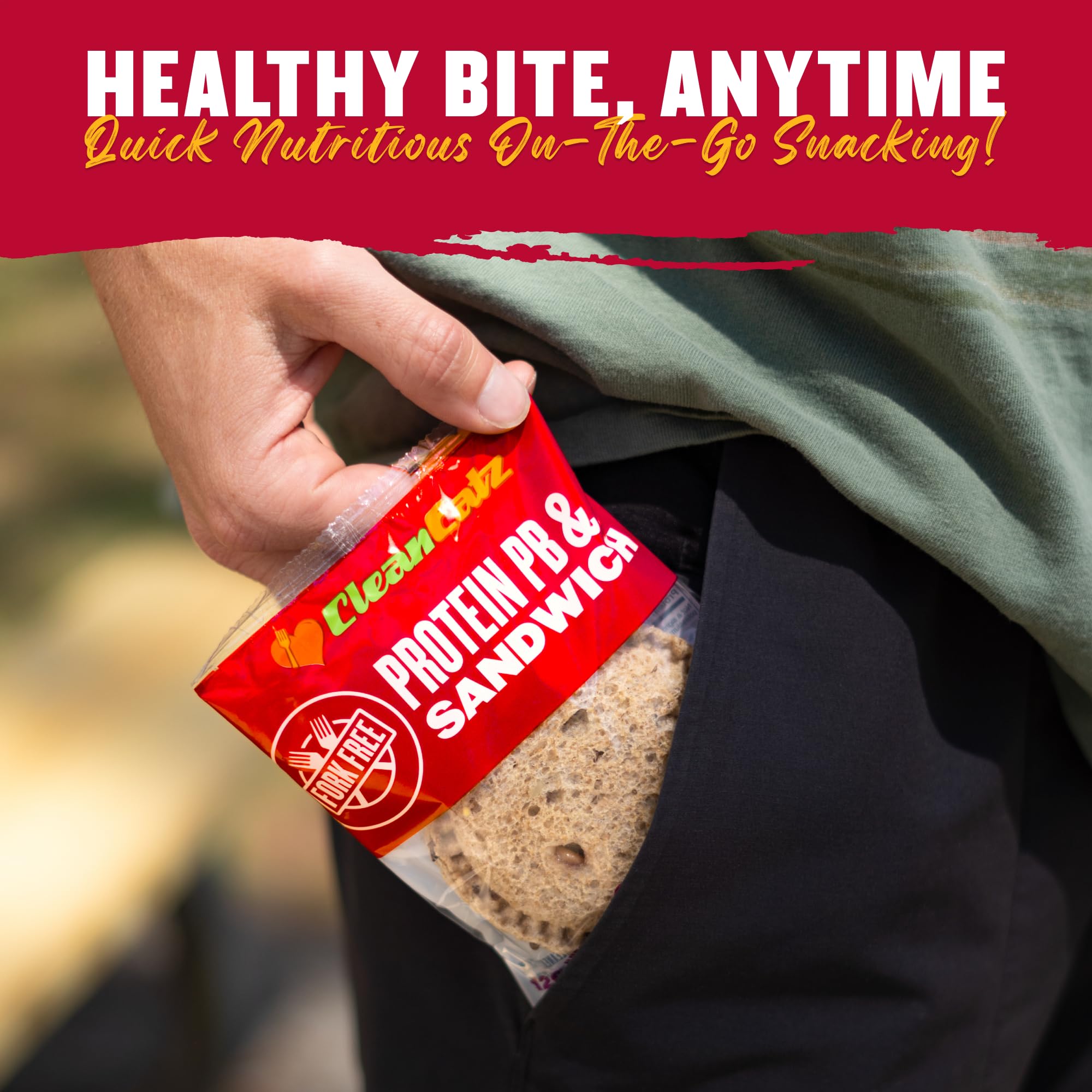 Clean Eatz Peanut Butter & Strawberry Jam Jelly Sandwiches - 4 Pack (9.6 OZ) | Thaw & Eat | Perfect for School Lunches, Quick Snacks & On-the-Go Meals