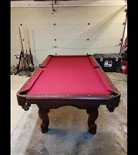 Premium Worsted Pool Table Cloth - High-Speed Precision Pre-Cut Felt for Bed & Rails (Burgundy, 7ft) | Perfect for Professional Billiards & Home Game Rooms