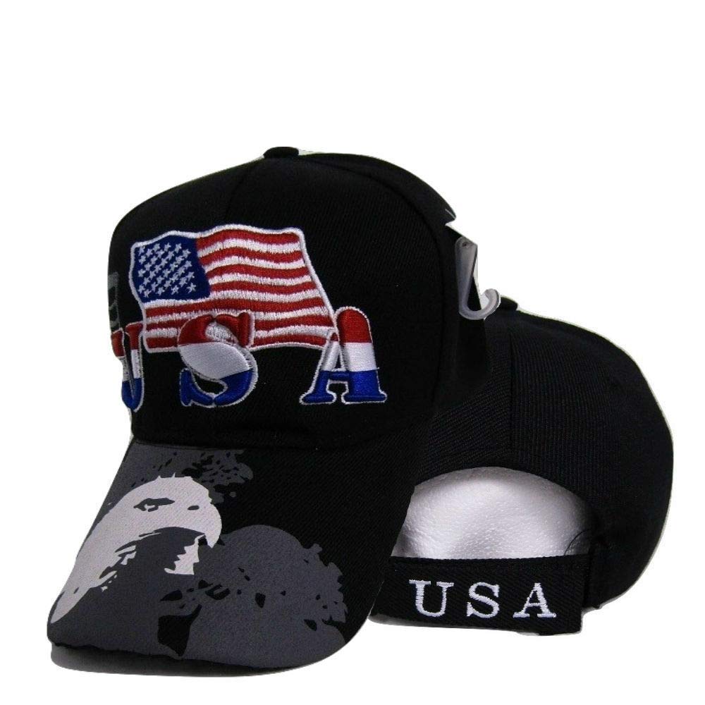 Premium Embroidered American Bald Eagle Shadow Flag Baseball Cap - Patriotic USA Hat for Men & Women - Perfect for 4th of July, Veterans Day & Outdoor Activities