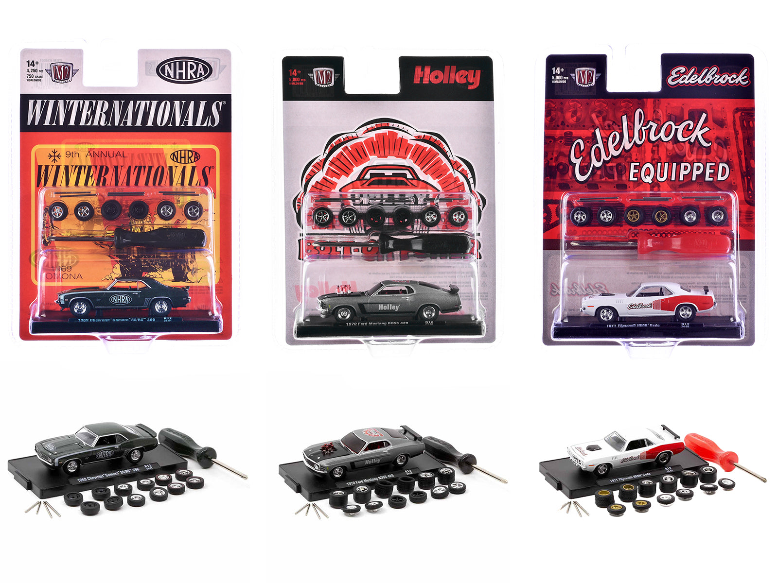 Limited Edition M2 Machines 1/64 Scale Diecast Model Car Set - Auto Wheels 3-Piece Collector's Series (Only 5000 Made Worldwide) - Perfect for Display, Gifts & Car Enthusiast Collections