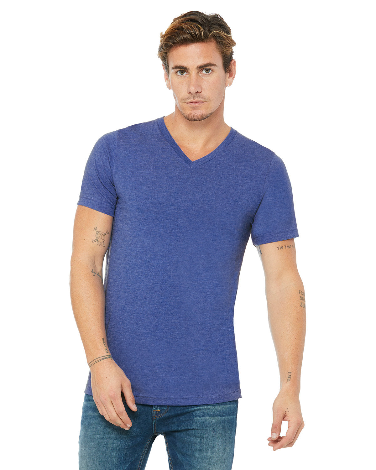 Bella + Canvas 3005 Unisex Jersey Short Sleeve V-Neck T-Shirt - Soft Cotton Tee for Men & Women - Perfect for Casual Wear, Screen Printing & Everyday Outfits