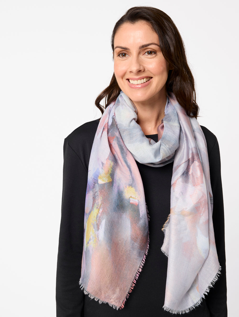 Stylish Floral Print Scarf for Women - Soft & Lightweight Fashion Accessory for Painting, Outfits & Everyday Wear