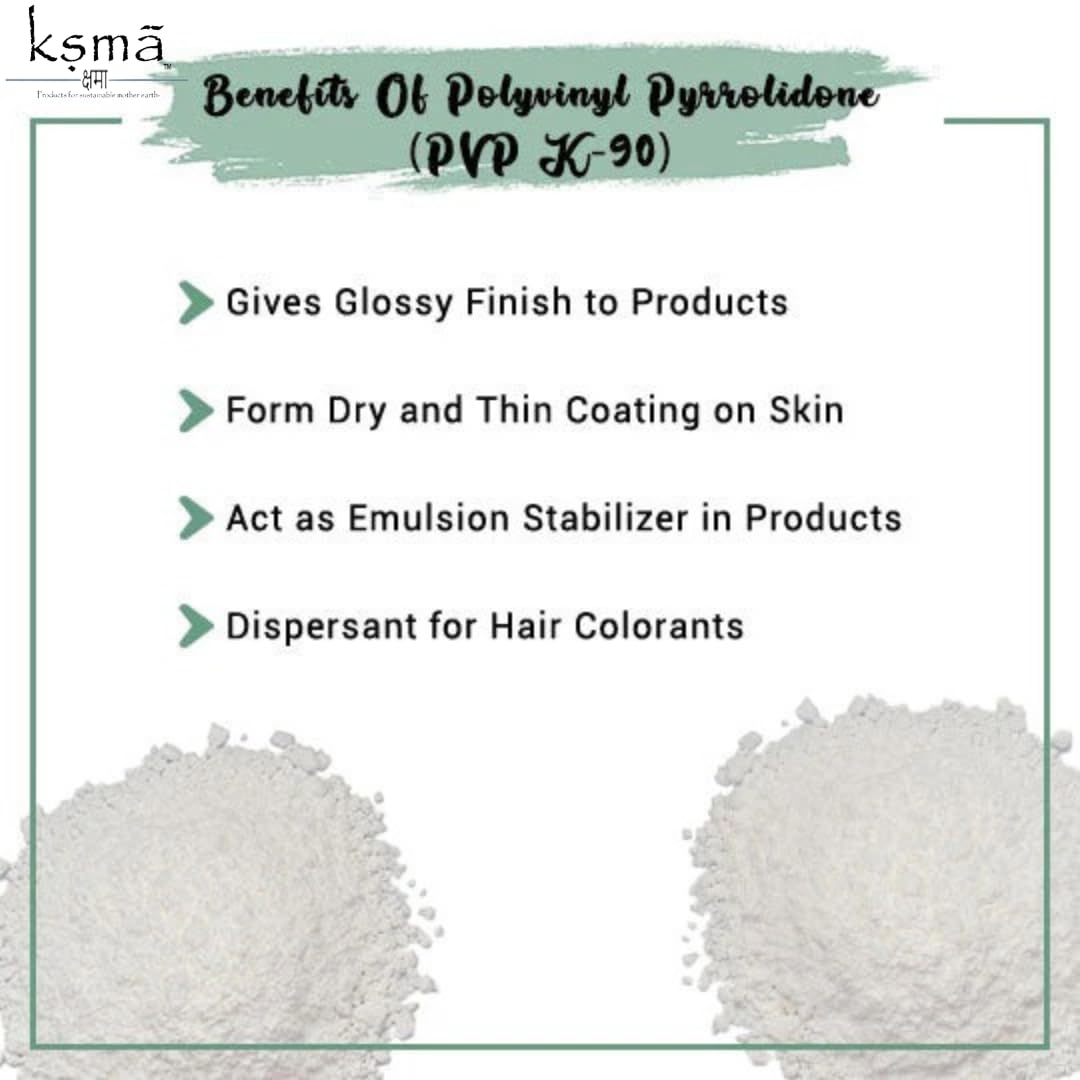 Ksma Polyvinyl Pyrrolidone K-30 (PVPK-30) - 80gm for Soap Making, Shampoo, Cosmetics, Moisturizer, Lotion | DIY Personal Care for Face, Hair, Skin & Body | Perfect for Homemade Beauty Products & Skincare Formulations