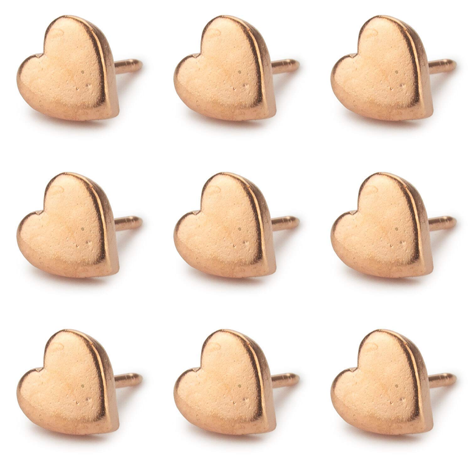 Rose Gold Heart-Shaped Metal Push Pins for Maps - Perfect for Travel Planning, Bulletin Boards & DIY Projects