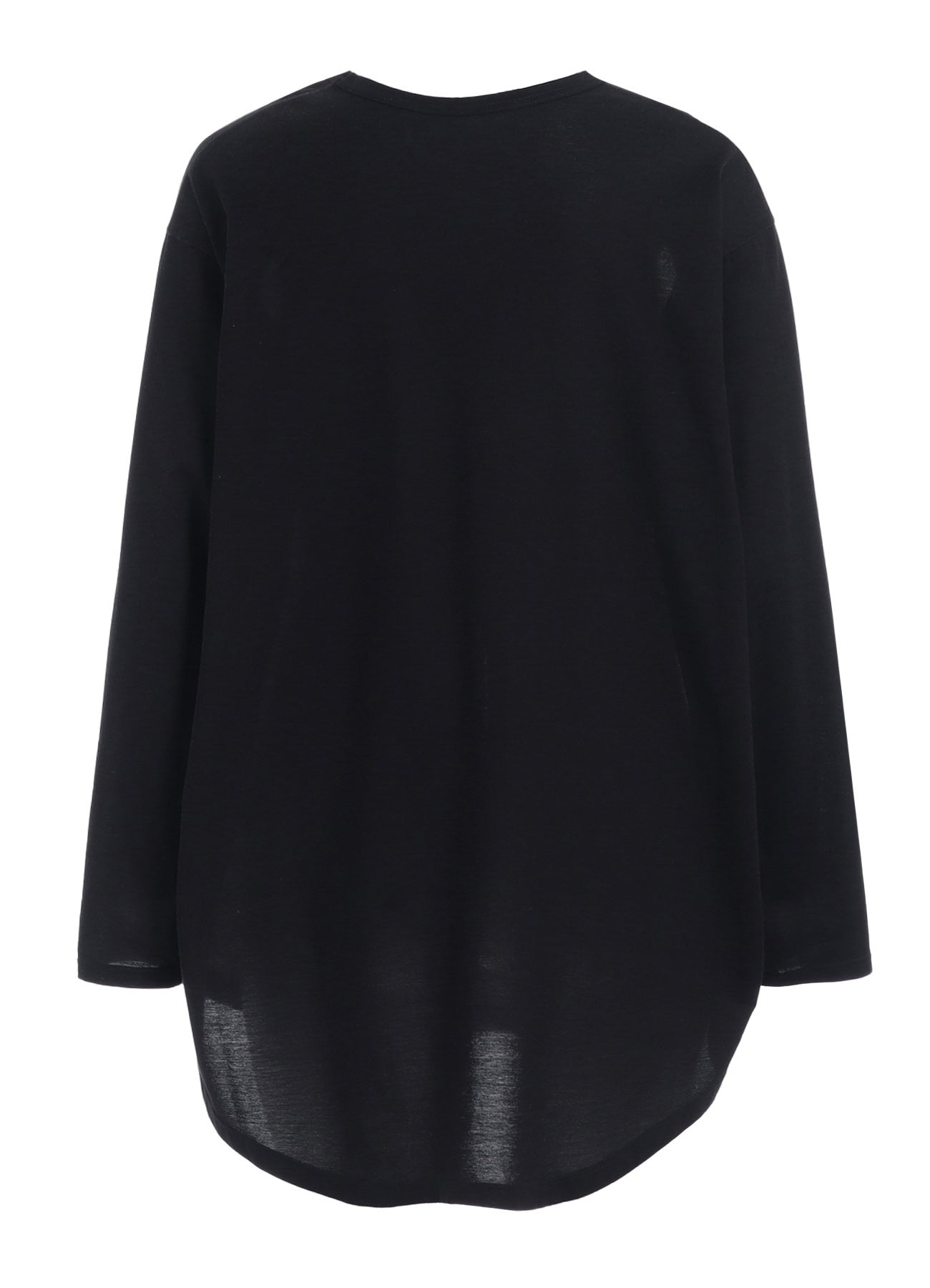 Soft Cotton Jersey T-Shirt with Torn Pattern Hem & Long Sleeves - Oversized Round Neck Jumbo Fit for Casual Wear & Street Style