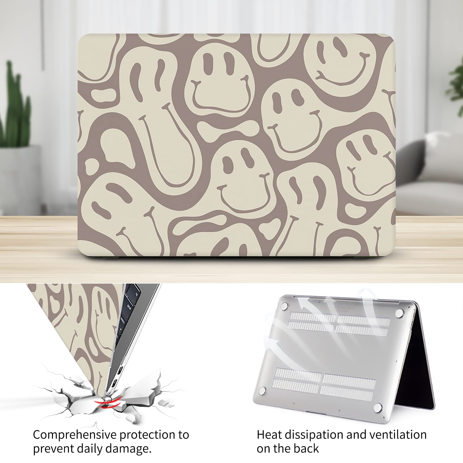 Retro 70's Modern Pattern Laptop Case for MacBook Air 13 Inch (2020 2019 2018 Release A2337 M1/A2179/A1932) - Compatible with Touch ID Models - Perfect for Work, Travel & School Protection