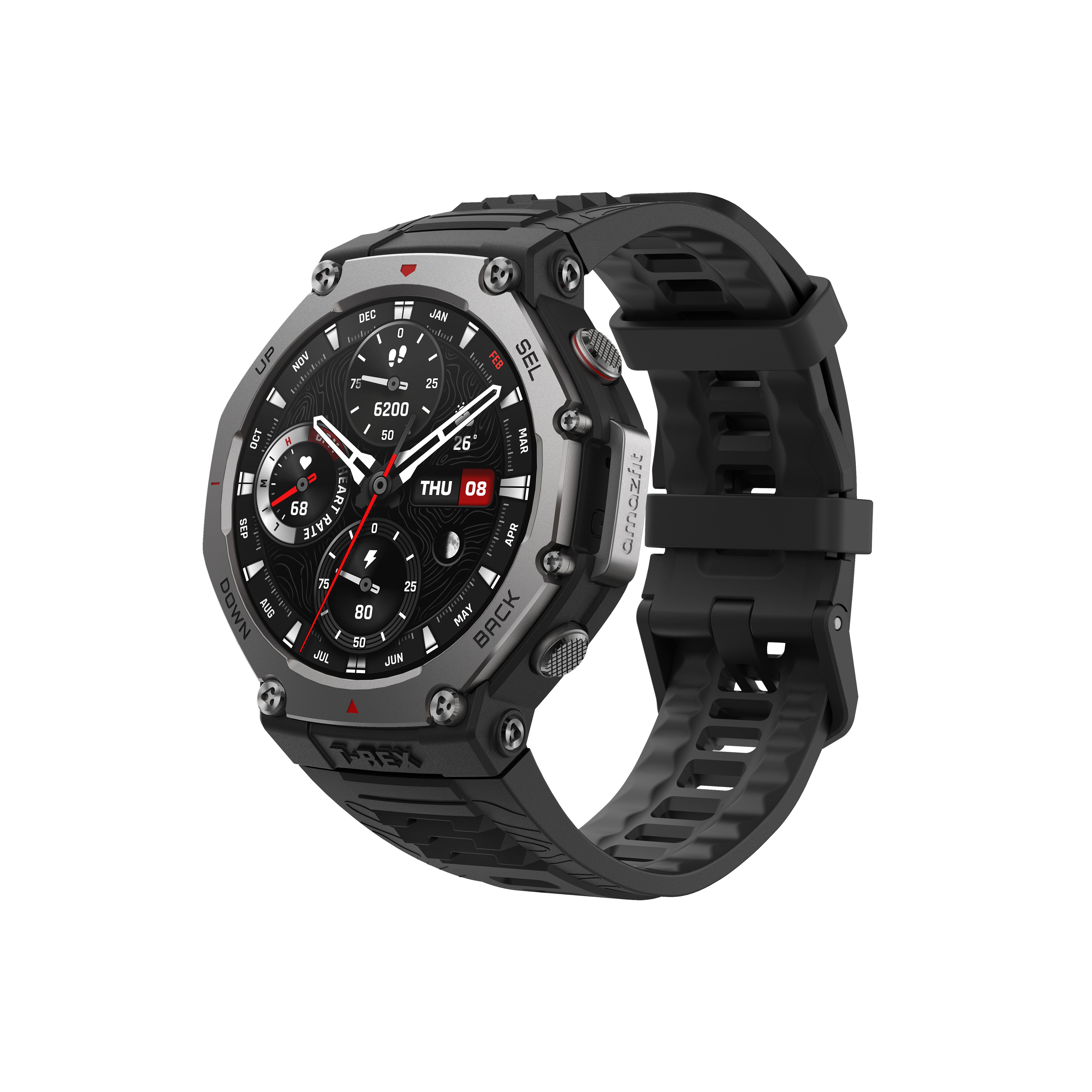 Amazfit T Rex 3 Smart Watch - Rugged Outdoor GPS Fitness Tracker with Heart Rate Monitor, Waterproof Sports Watch for Running, Hiking & Cycling