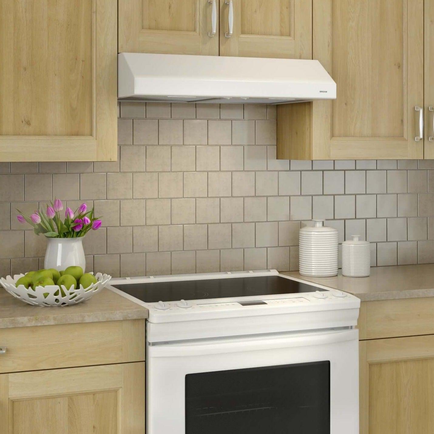 Broan 30-Inch Glacier BCSEK1 Series Under Cabinet Range Hood - Stainless Steel & Color Options (BCSEK130) | Powerful Kitchen Ventilation for Smoke & Odor Removal