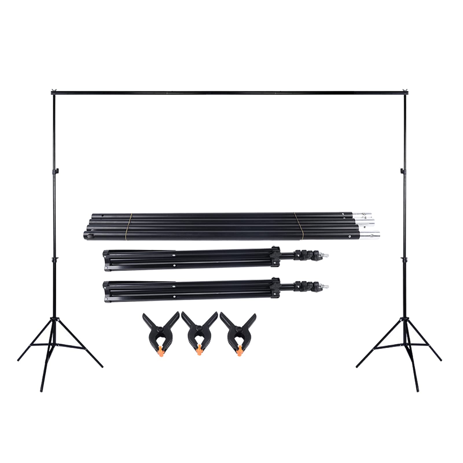 6.6 x 9.8ft Adjustable Photo Backdrop Stand Kit with Carry Bag - Professional Photography Studio Background Support System for Portraits, Product Shoots & Events