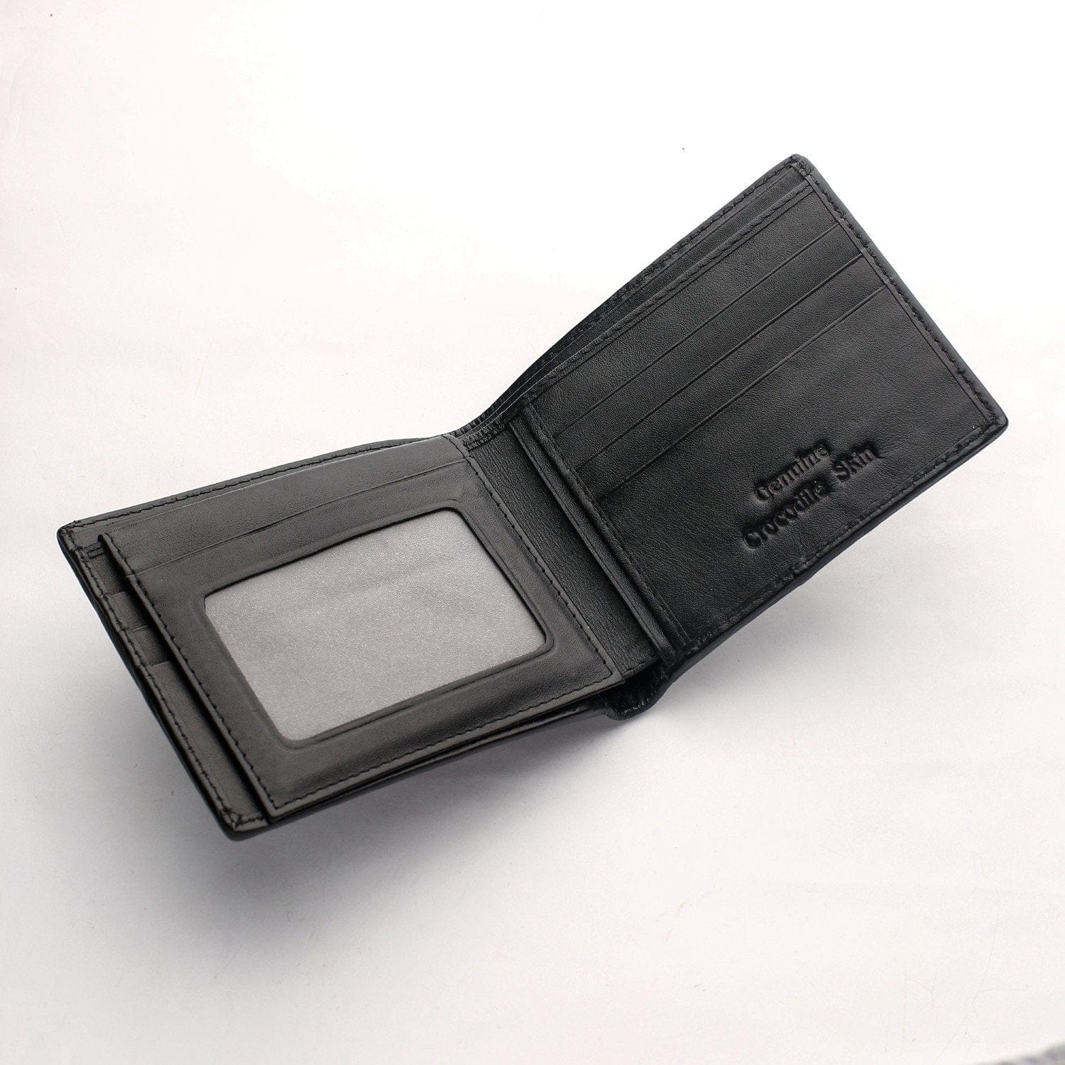 Premium Black Crocodile Leather Men's Wallet - RFID Blocking Bifold Wallet with Money Clip - Perfect Gift for Dad, Husband, Boyfriend (Business, Travel, Everyday Use)