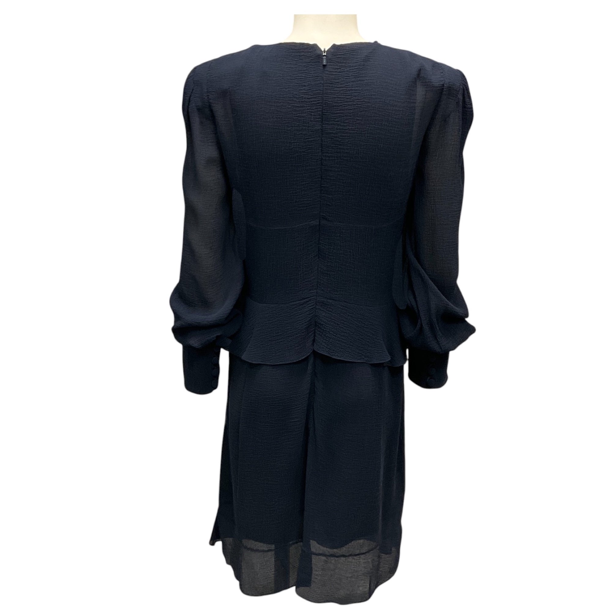 Chloe Iconic Navy Blue Silk Chiffon Evening Dress for Women - Perfect for Weddings, Parties & Special Occasions