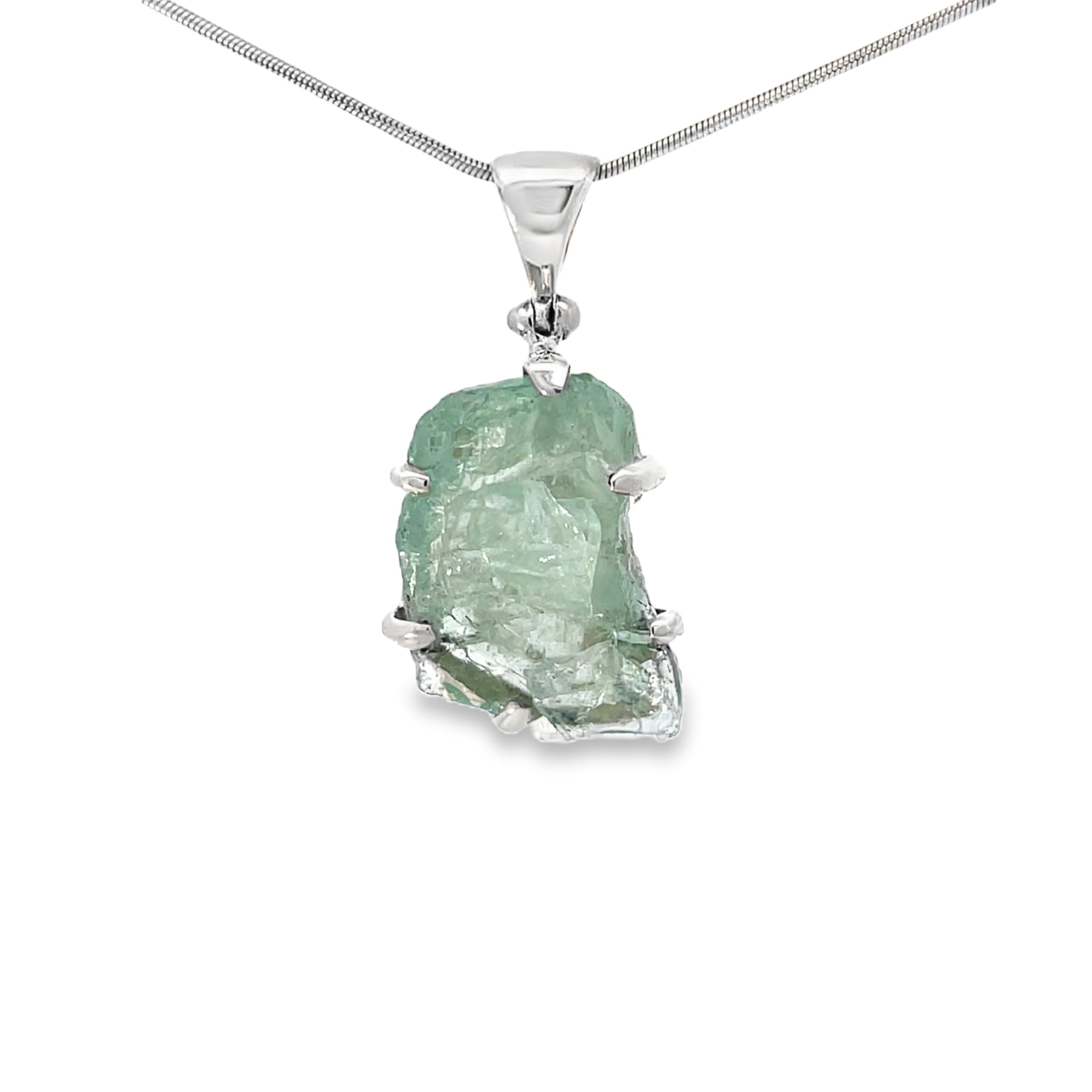 Stunning Aquamarine Crystal Pendant Necklace - Elegant Gemstone Jewelry for Women | Perfect for Weddings, Anniversaries & Everyday Wear