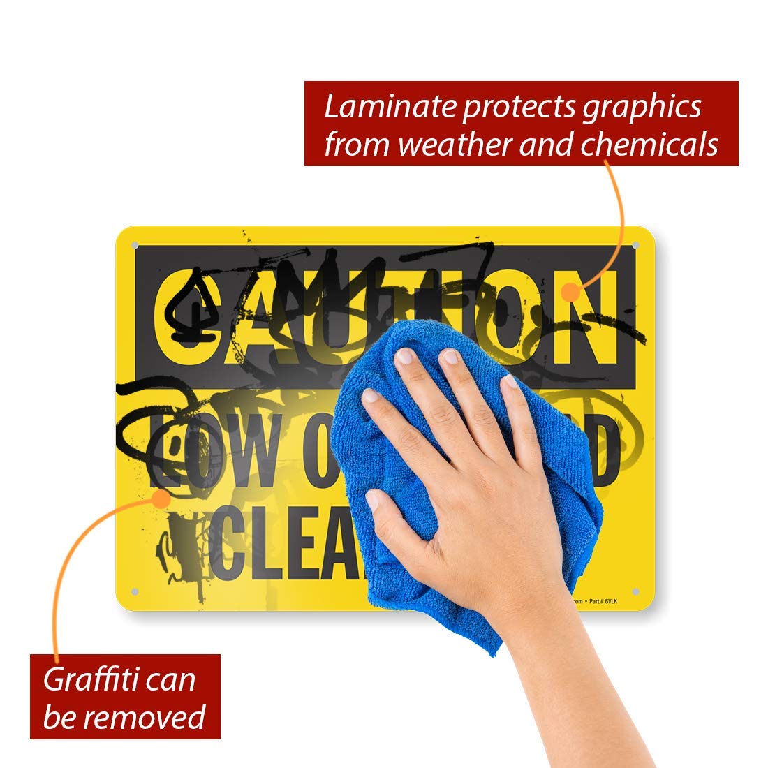 SmartSign U9-1322-NA 10x14 Caution Low Overhead Clearance Sign - 10
