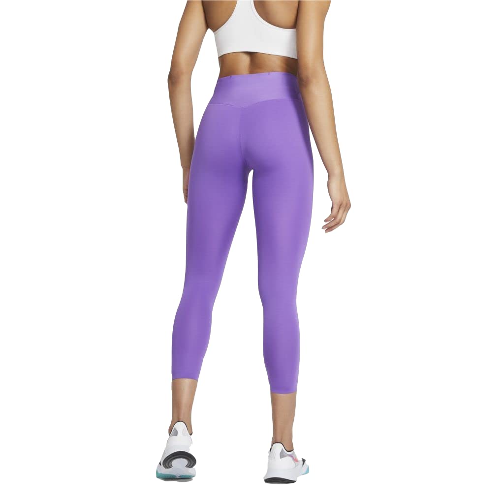 Nike One Luxe Icon Clash Women's Mid-Rise Crop Leggings - Wild Berry/White - Size Small - Yoga, Gym & Running Workout Leggings for Women