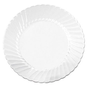 Classic Clear Plastic Plates 10.25 Inch - 12 Pack (12 Bags per Carton) for Parties, Picnics & Everyday Dining | Durable Disposable Dinnerware