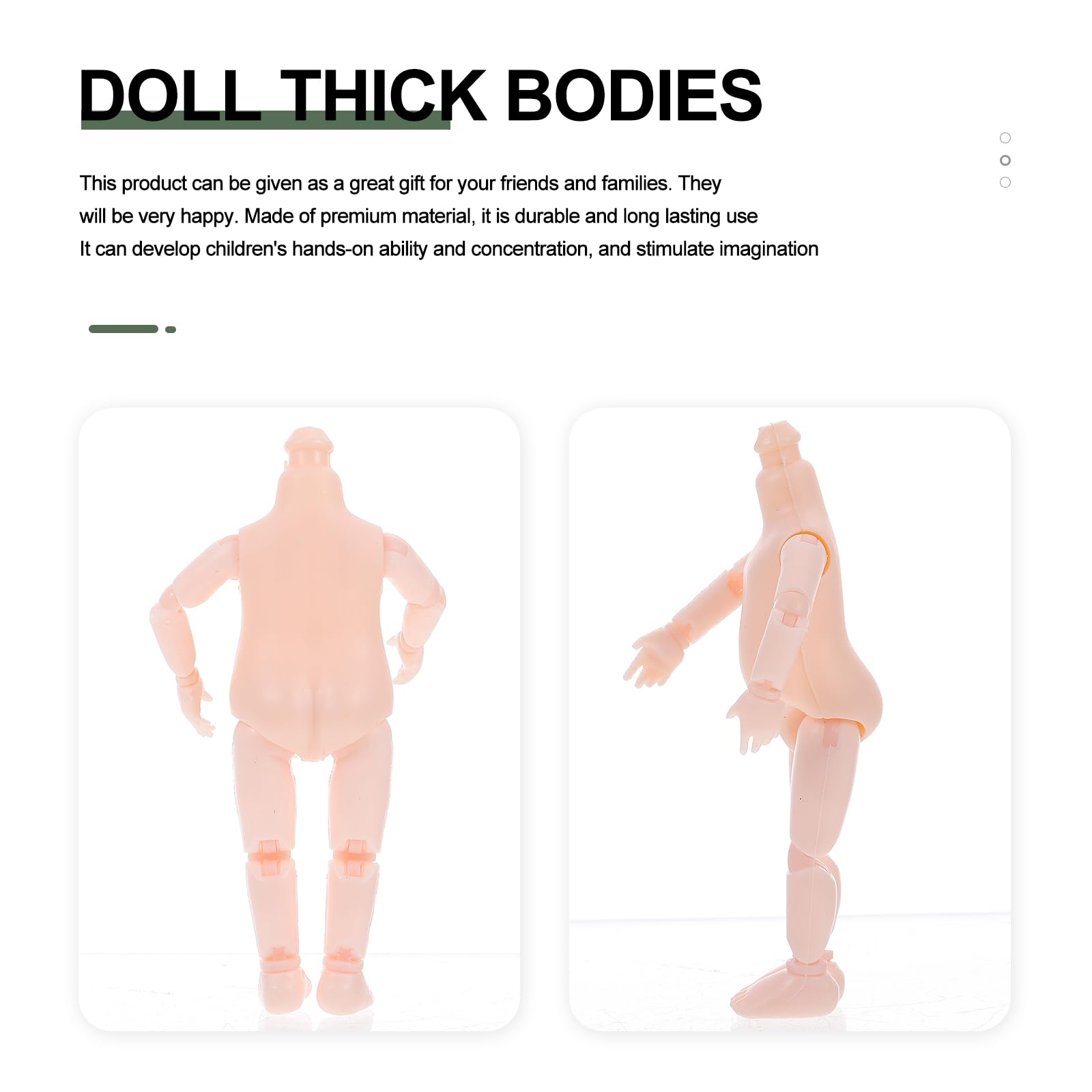 Healifty 6pcs Nude Ball Joint Doll Body with Movable Limbs - DIY BJD Doll Making Kit for Artists & Collectors - Perfect for Custom Doll Design, Photography & Cosplay