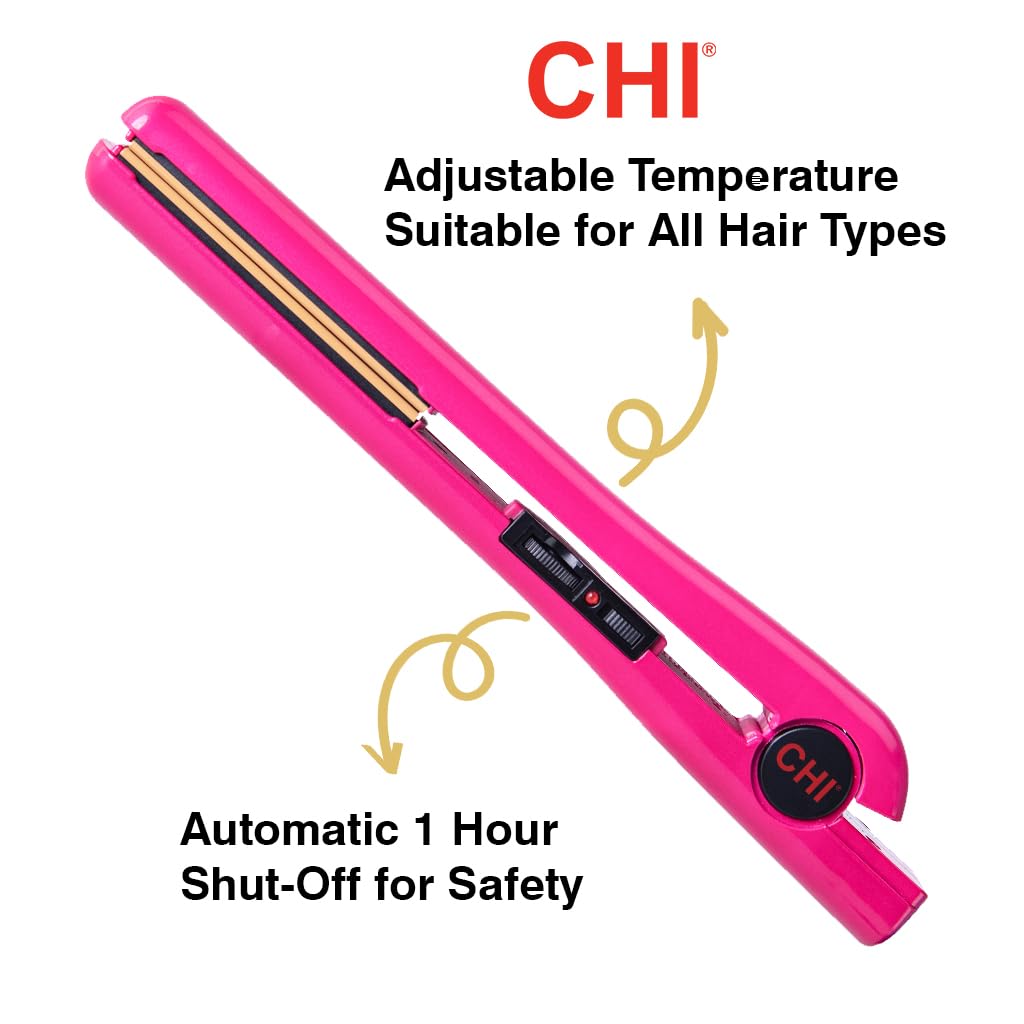 CHI Tourmaline Ceramic Hair Straightener Flat Iron - 1 Inch Plates for Smooth, Shiny Hair | Professional Salon-Grade Styling Tool | Perfect for Home Use, Travel & Salon Styling