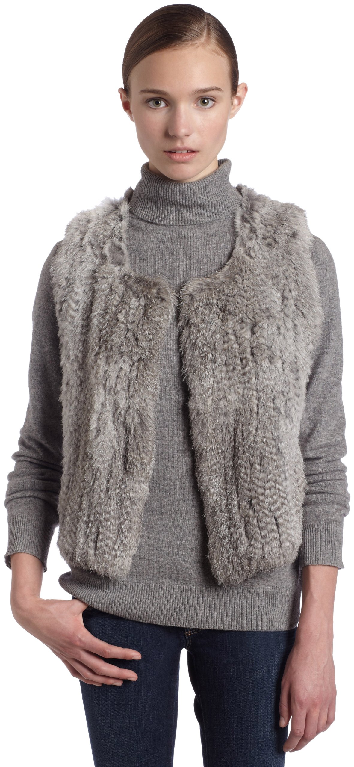 525 America Women's Cable Knit Vest Sweater - Cozy Winter Layering Piece for Work & Casual Outfits