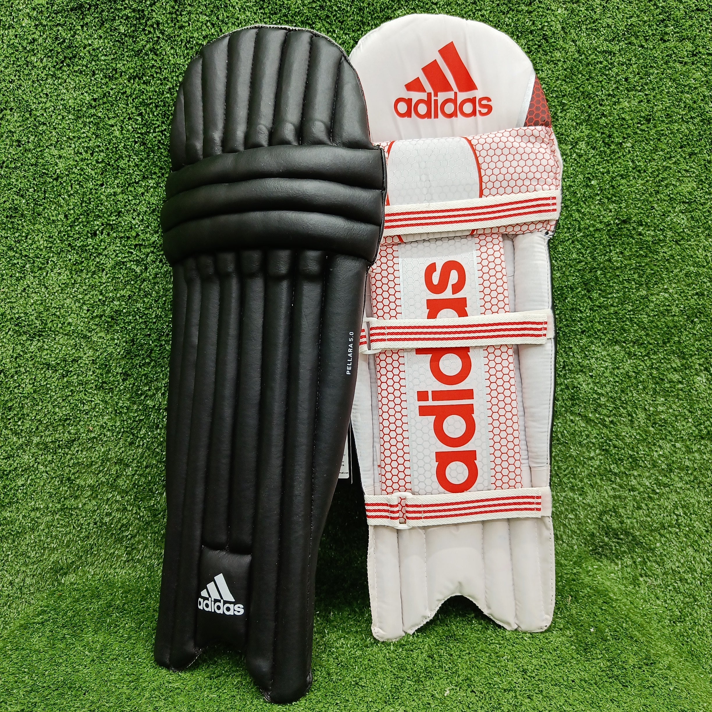 Adidas Pellara 5.0 Junior Youth Cricket Batting Pads - Lightweight Protective Gear for Young Players - Perfect for Practice & Matches