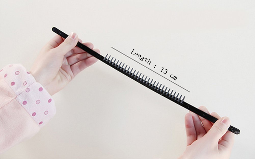 6 Pack Black Acrylic Toothed Hair Clips - Classic Teeth Comb Headbands for Men & Women - Perfect for Styling, Ponytails, and Keeping Hair in Place at Work, Gym, or Parties