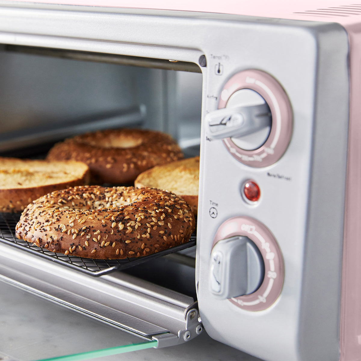 GreenLife Air Fryer Toaster Oven - 8-in-1 Countertop Convection Oven with Digital Controls | Healthy Oil-Free Cooking for Roasting, Baking & Reheating | Perfect for Small Kitchens, Dorms & RV Living (Pink)