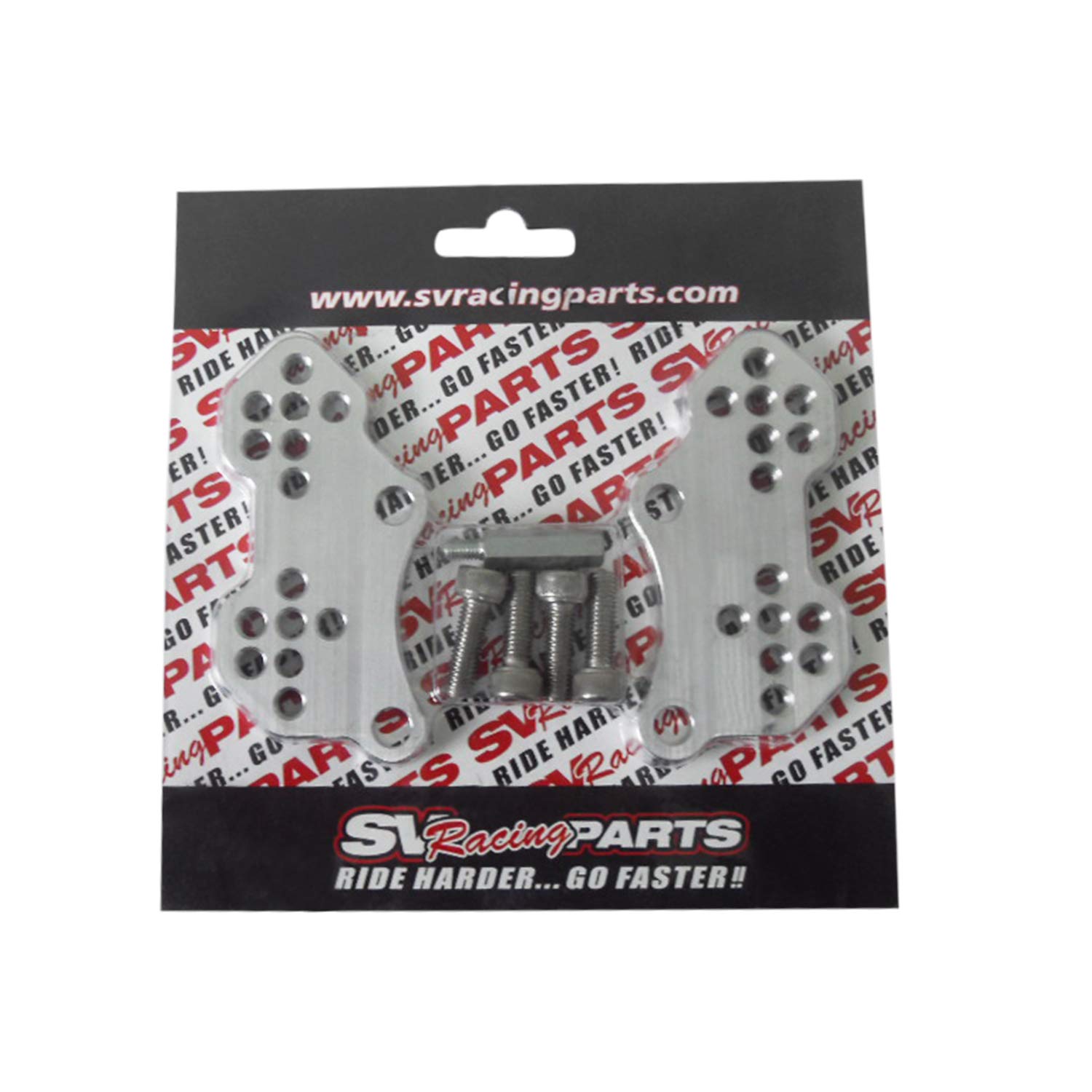 SV650 SV650S Adjustable Rear Set Riser Plates - Compatible with 1999-2016 Models - Black - Upgrade Motorcycle Footpegs for Better Riding Position & Comfort