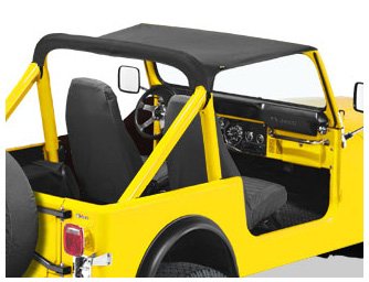 Bestop 5251815 Black Denim Targa-Style Strapless Bikini Top for 1980-1986 Jeep Wrangler CJ7 - Convertible Summer Driving & Off-Road Adventure Accessory