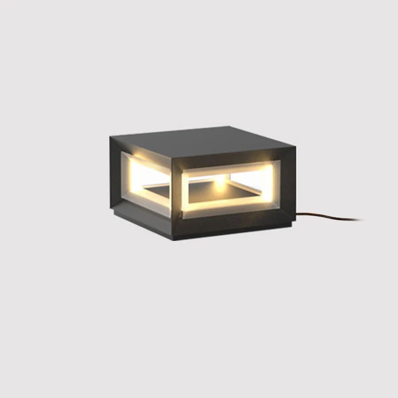 Solar Powered LED Light Cube Outdoor Post Light - Waterproof & Durable for Garden, Pathway, and Patio Lighting