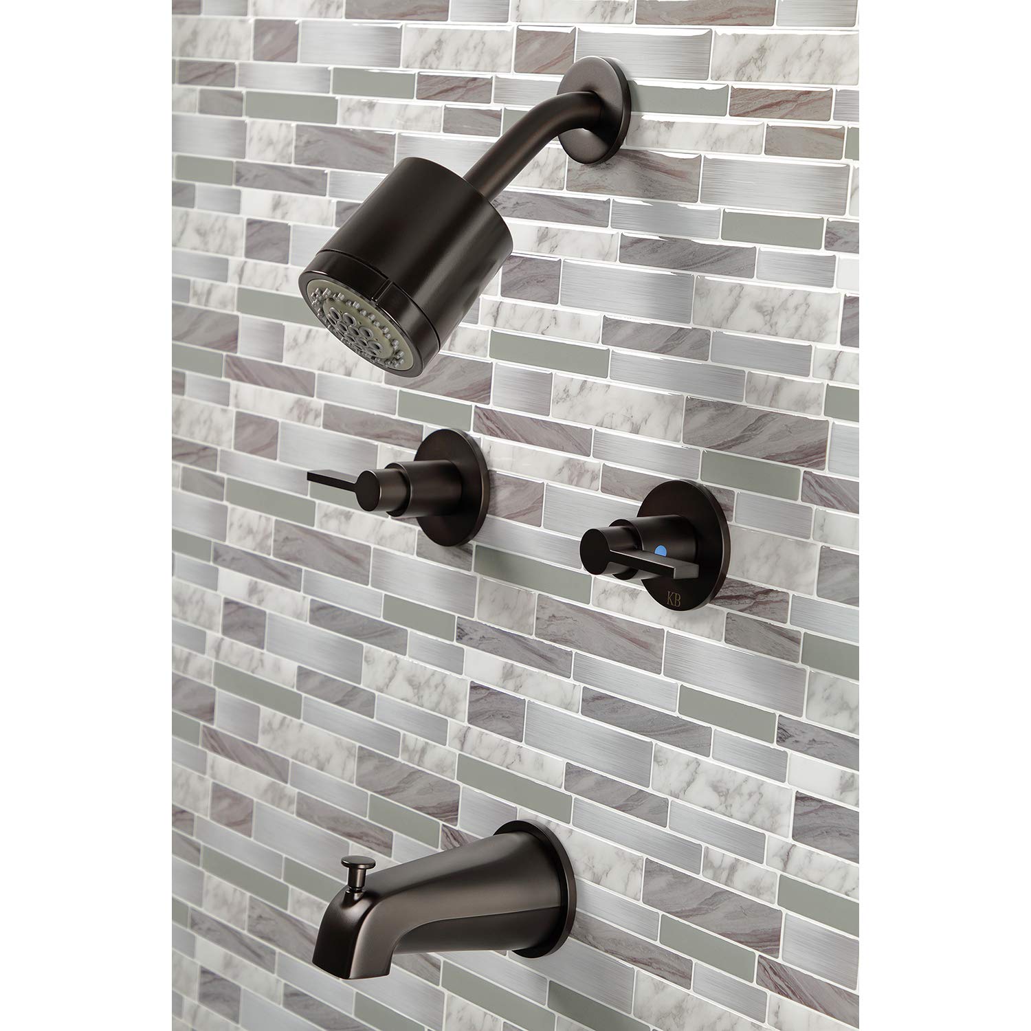 Kingston Brass KBX8145NDL NuvoFusion Oil Rubbed Bronze Tub and Shower Faucet - 7.13