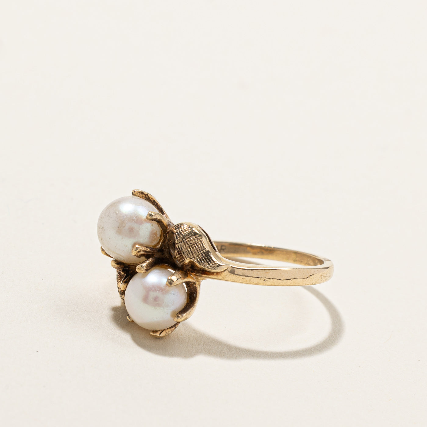 Bypass Pearl Ring for Women - Size 6.5 - Elegant Stackable Jewelry for Wedding, Anniversary & Special Occasions