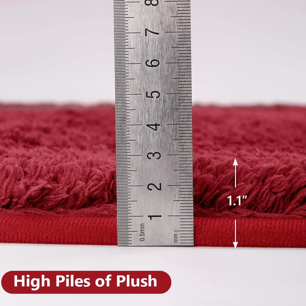 Premium Soft Absorbent Microfiber Bath Rug Mat - Non-Slip Machine Washable Shaggy Plush Carpet (20