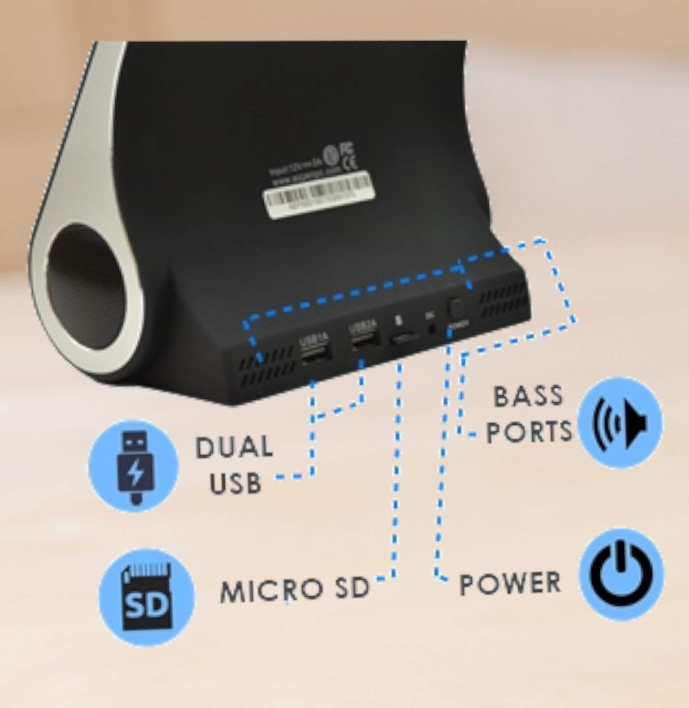 Fast Charging Wireless Charger & Bluetooth Speaker Combo - 4-in-1 Docking Station with Built-in Mic for Hands-Free Calls | Compatible with iPhone 16/15/14/13/12/11/X & Samsung Galaxy S24/S23/S22/S21/S20 | Perfect for Home Office, Nightstand & Car Use