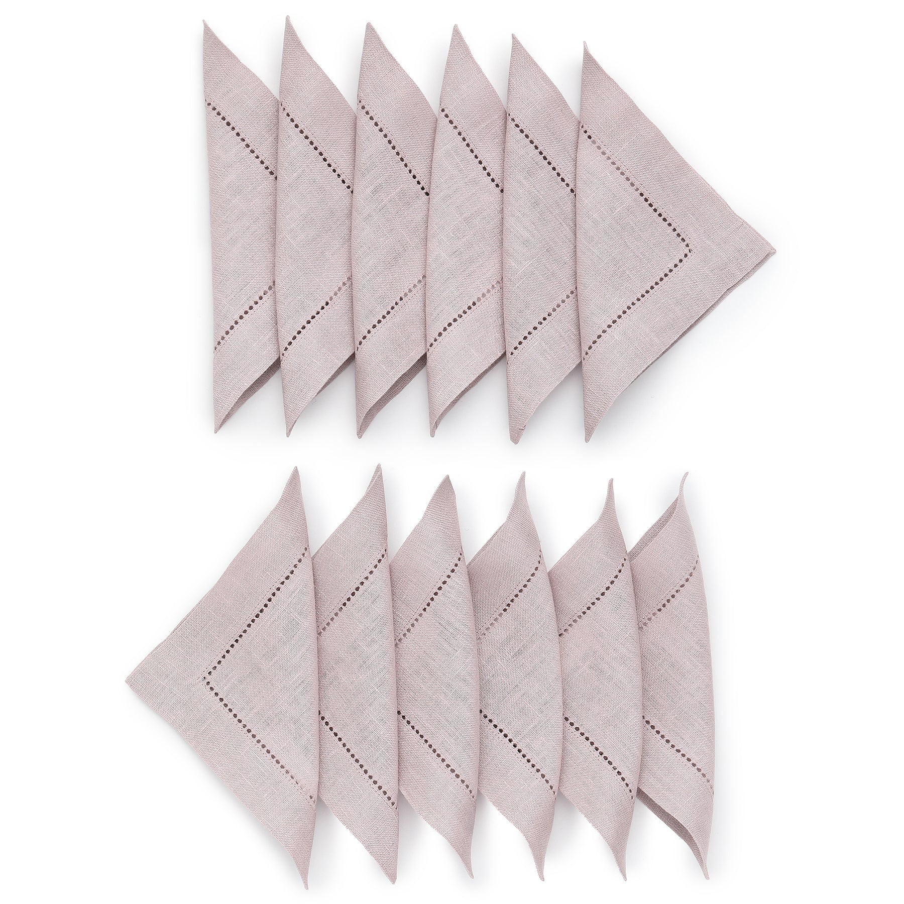 Premium Classic Hemstitch Cocktail Napkins - Set of 12 White Linen Drink Napkins for Parties, Weddings & Elegant Dining - Absorbent & Decorative Tableware Accessories