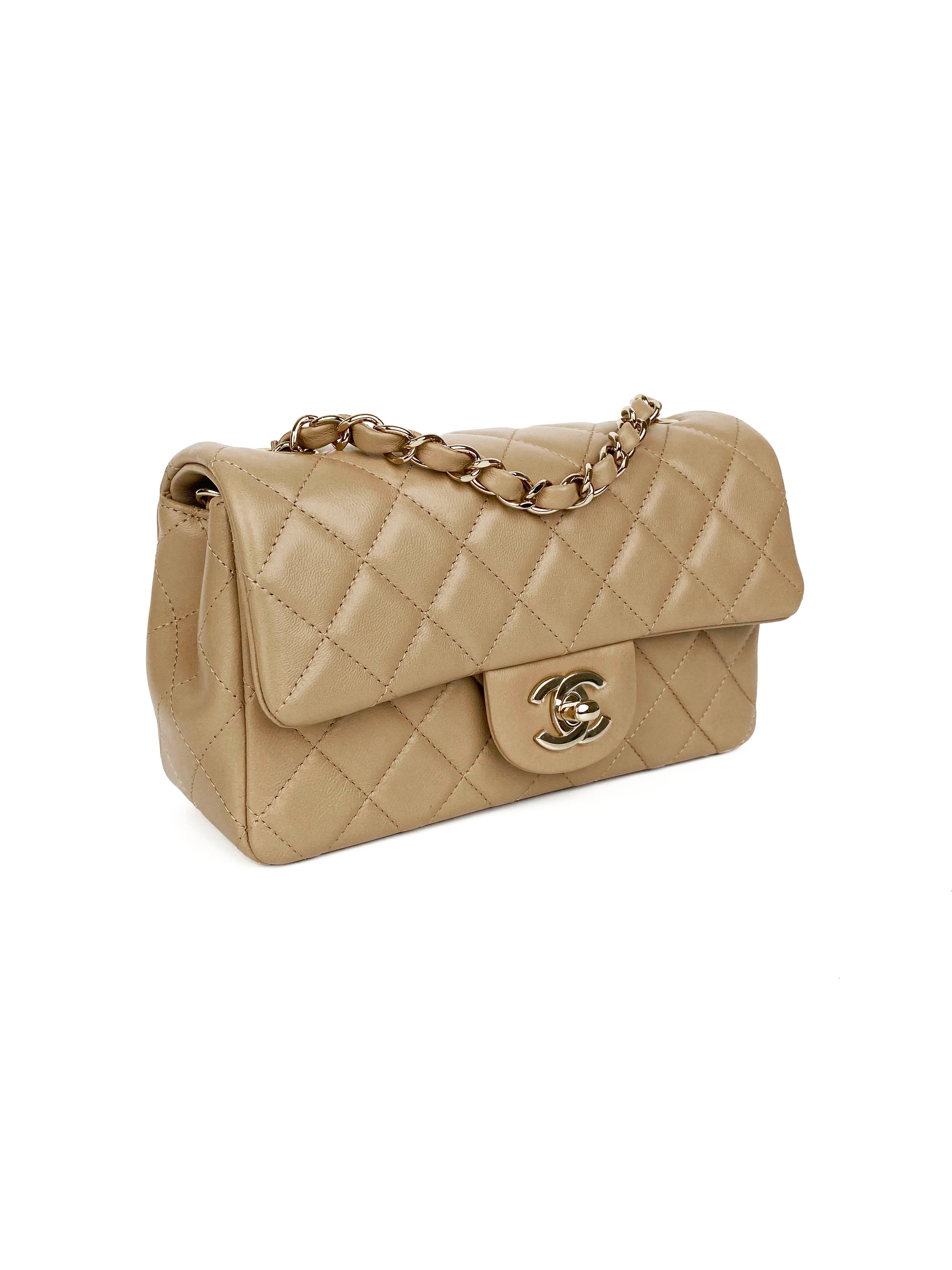 Chanel Light Brown Mini Flap Bag - Classic Quilted Leather Crossbody Purse for Women | Perfect for Date Night, Parties & Everyday Luxury