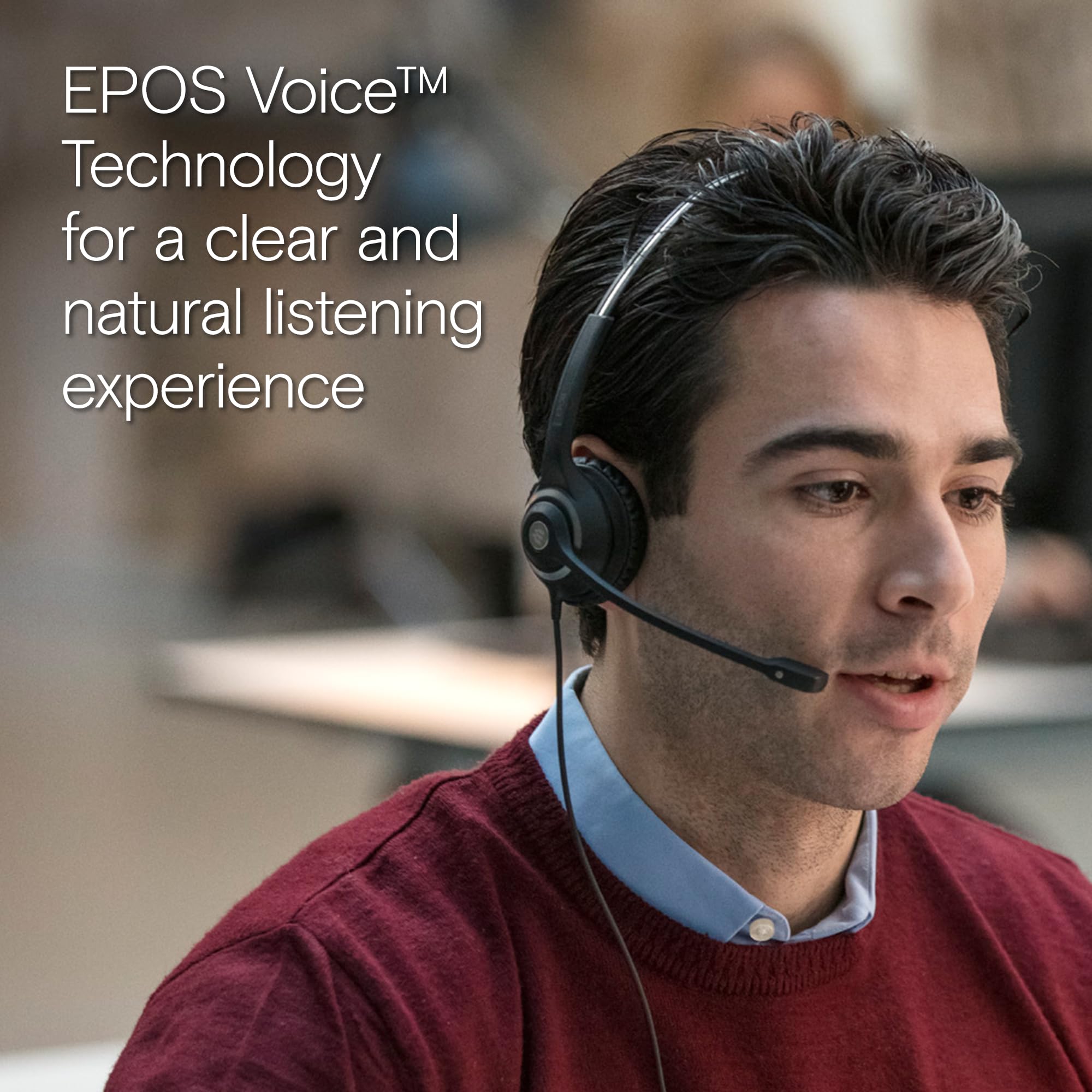 EPOS I SENNHEISER IMPACT SC 260 USB MS II On-Ear Wired Headset - Black | Noise-Cancelling Office Headphones for Conference Calls, Gaming & Remote Work