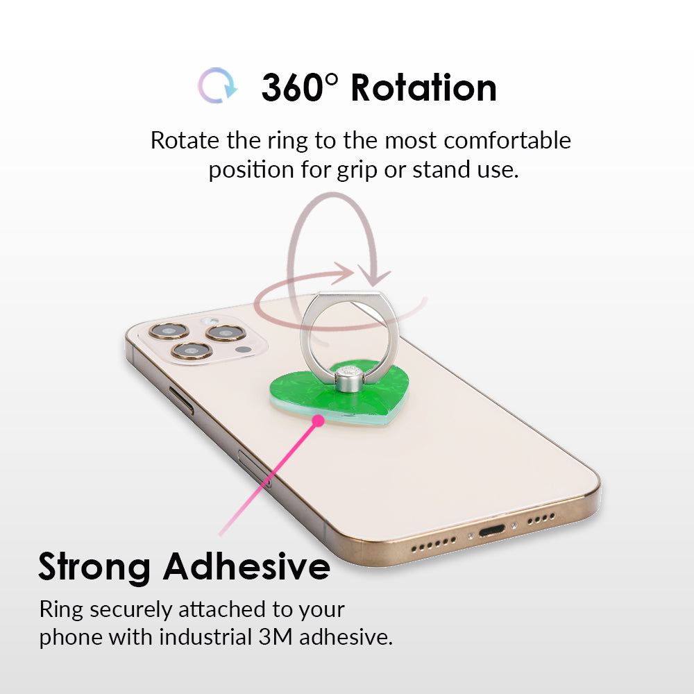 Emerald Green Quartz Phone Ring Holder - Anti-Slip Grip for Smartphones - Perfect for Selfies, Videos & Secure One-Handed Use