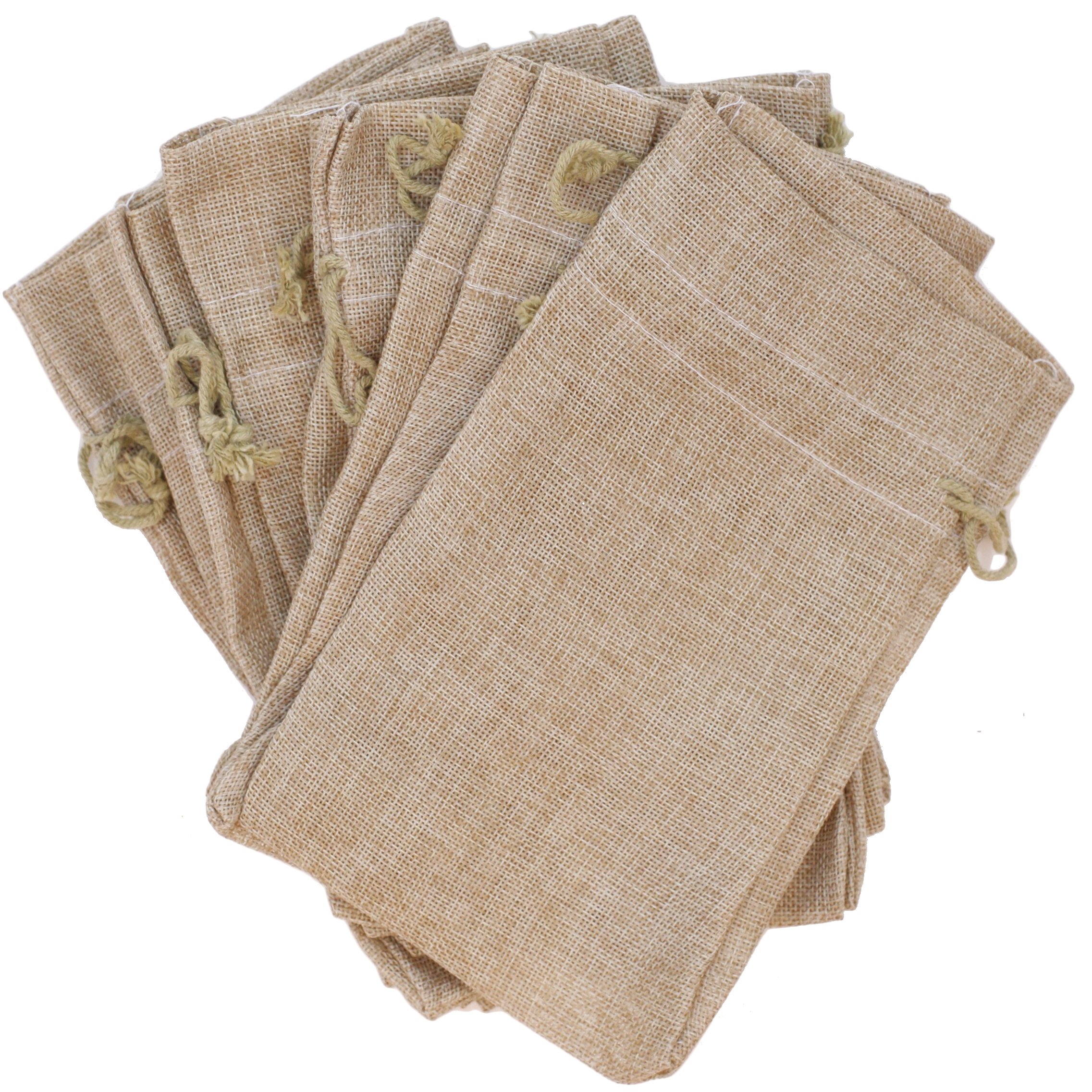 Premium Burlap Gift Bags for Weddings, Parties & Holidays - Natural Beige Fabric Pouches for Candles, Wine & Gifts (9
