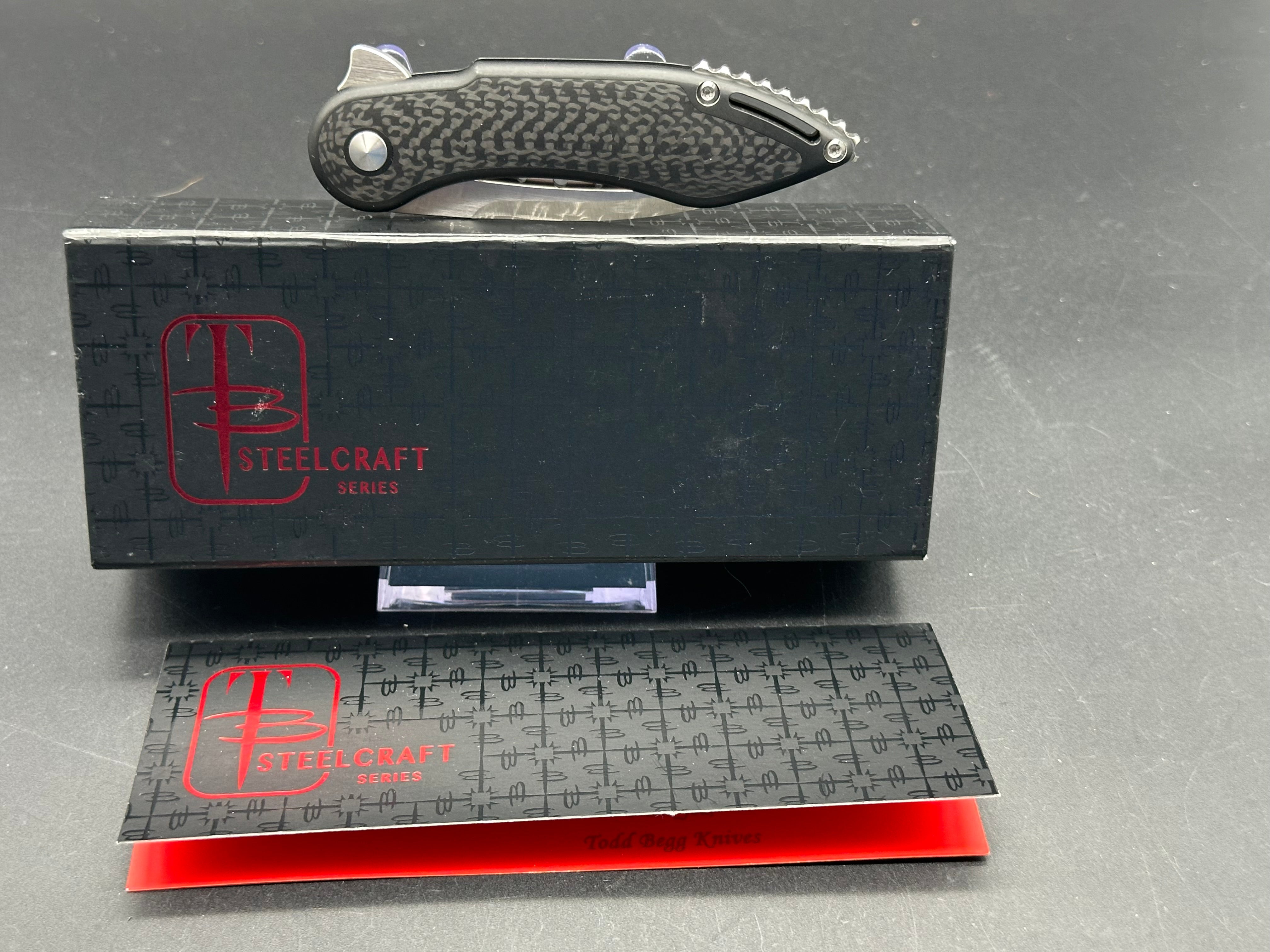 Steelcraft Mini Glimpse Carbon Fiber Pocket Knife - Premium Nested Frame Lock Folding Knife for EDC, Outdoor Adventures & Camping