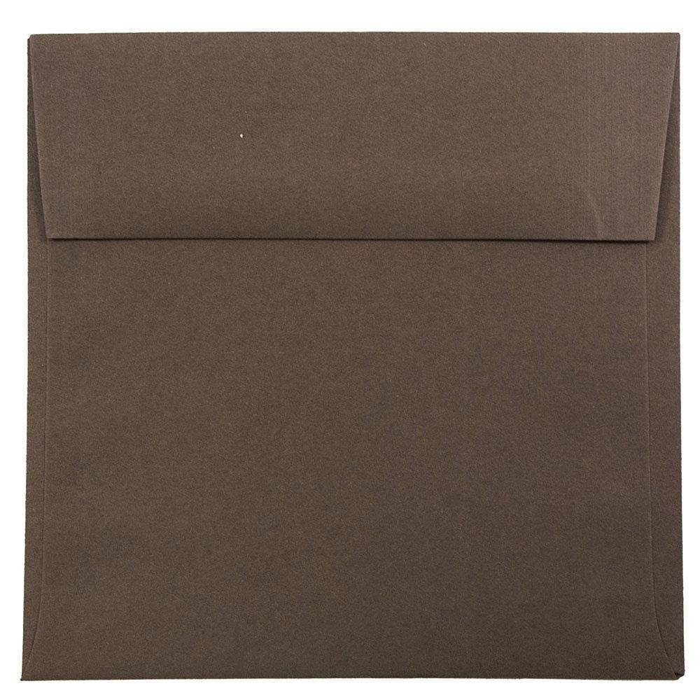 JAM PAPER 6.5x6.5 Inch Premium Chocolate Brown Recycled Invitation Envelopes - Bulk Pack of 250 - Perfect for Wedding, Birthday & Business Cards Mailing