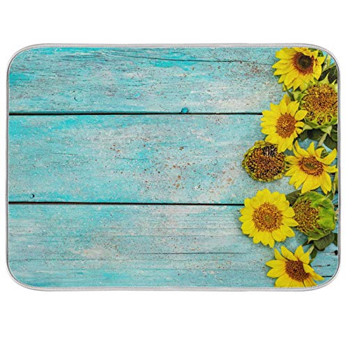 Sunflowers on Teal Wooden